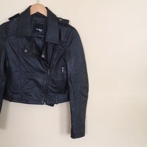 Barneys Black Leather Moto Jacket